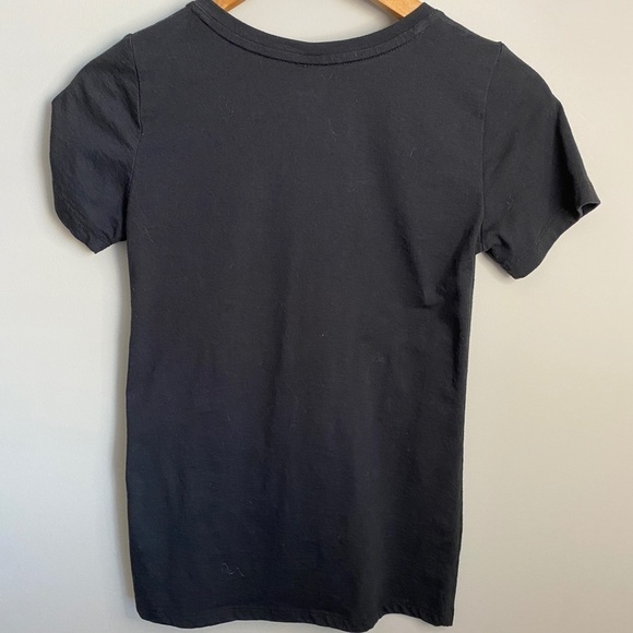 P&F Women's Black Short Sleeve Boston Terrier V-neck Pocket Tee‎ Size X-small - Picture 4 of 8